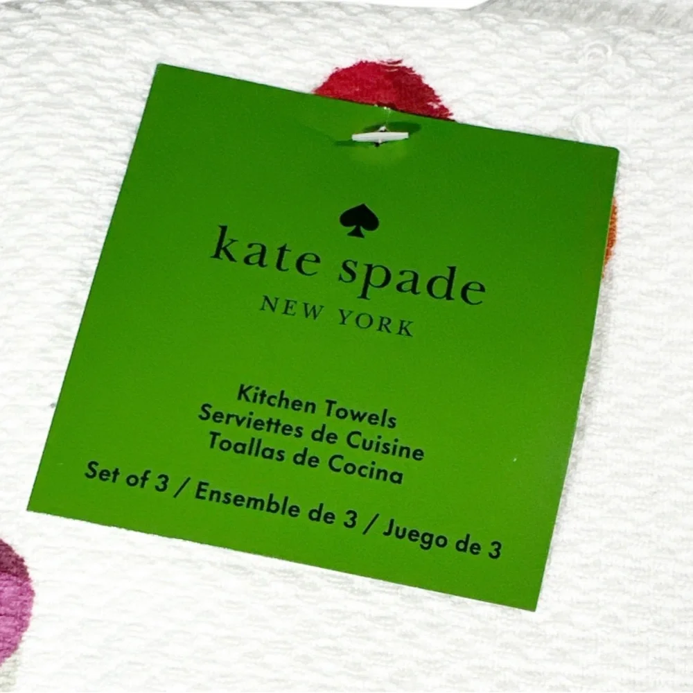 NEW Kate Spade CHERRY DESIGN Kitchen Towel Set/3